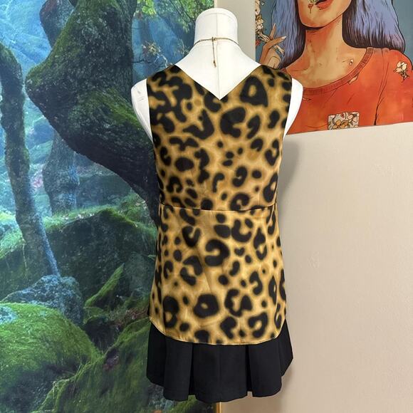 leopard print satin tie front top y2k glam going out - Picture 3 of 5